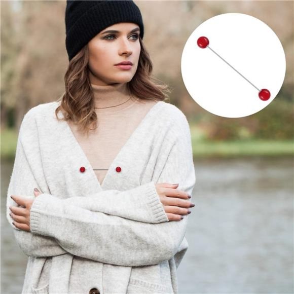 8Pieces Sweater Shawl Clips scarf collar pin Faux Pearl Brooch Pins, Safety Pins - Picture 6 of 7